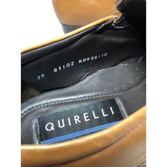 Quirelli Brown Leather Slip On Square Toe Dress Loafers Shoes Men Sz 29/11.5M US - Picture 3 of 16